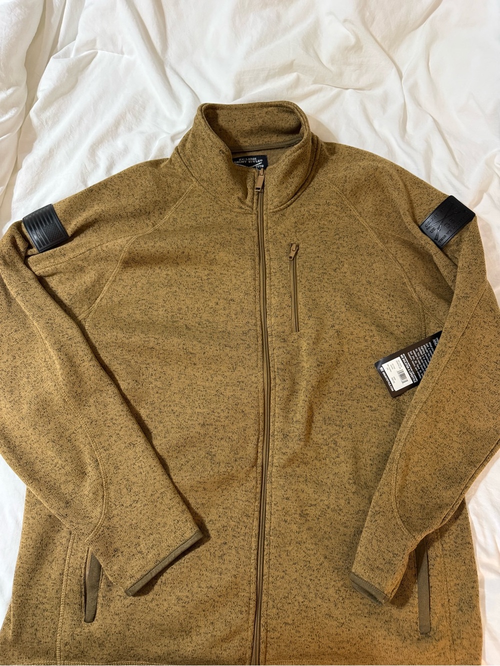 Grunt Style Men's Full-Zip Sweater Jacket in Heathered Brown